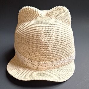 Mayoral Girls Straw Cat Ear Sun Hat